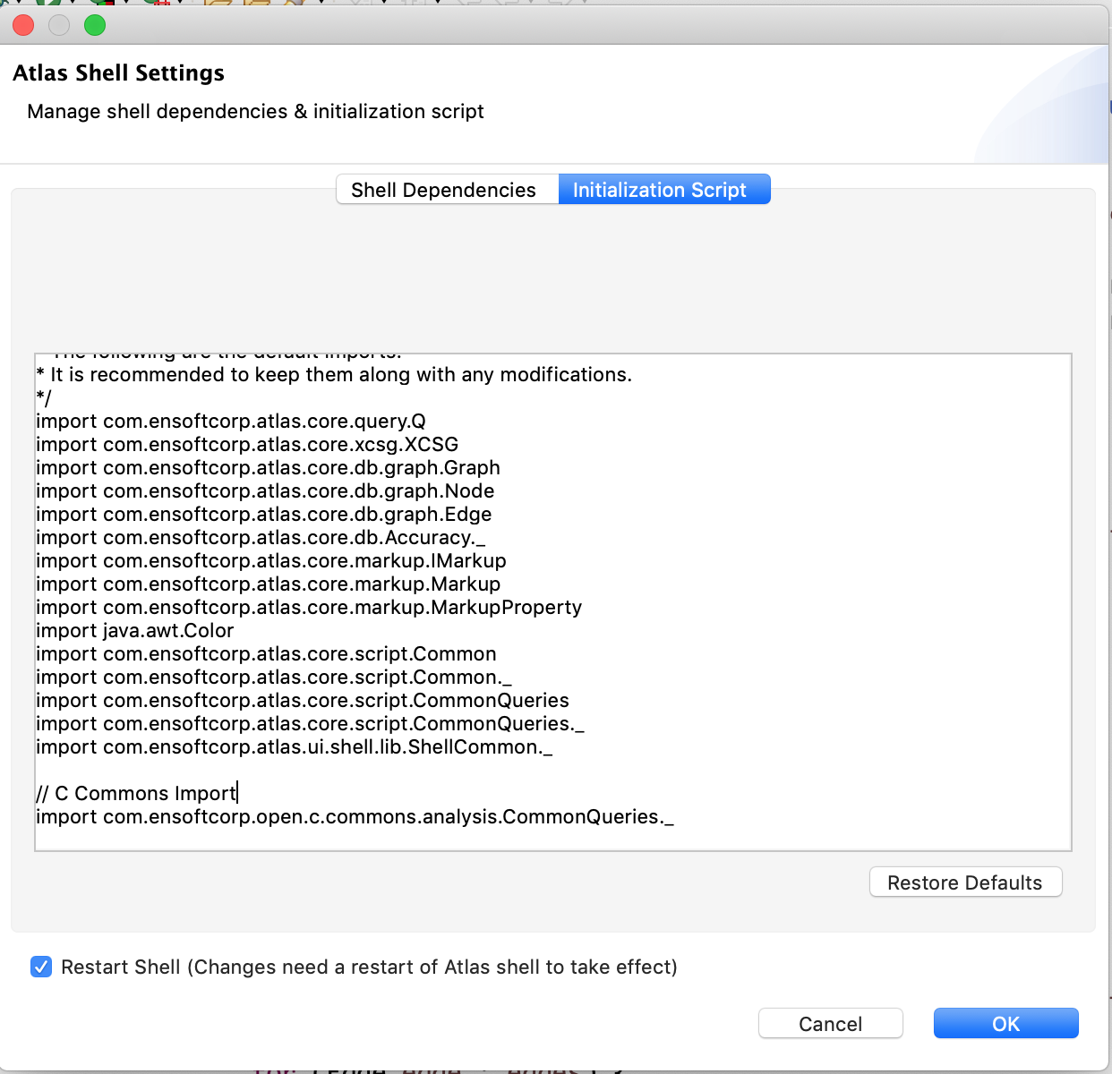 Import Queries Initialization